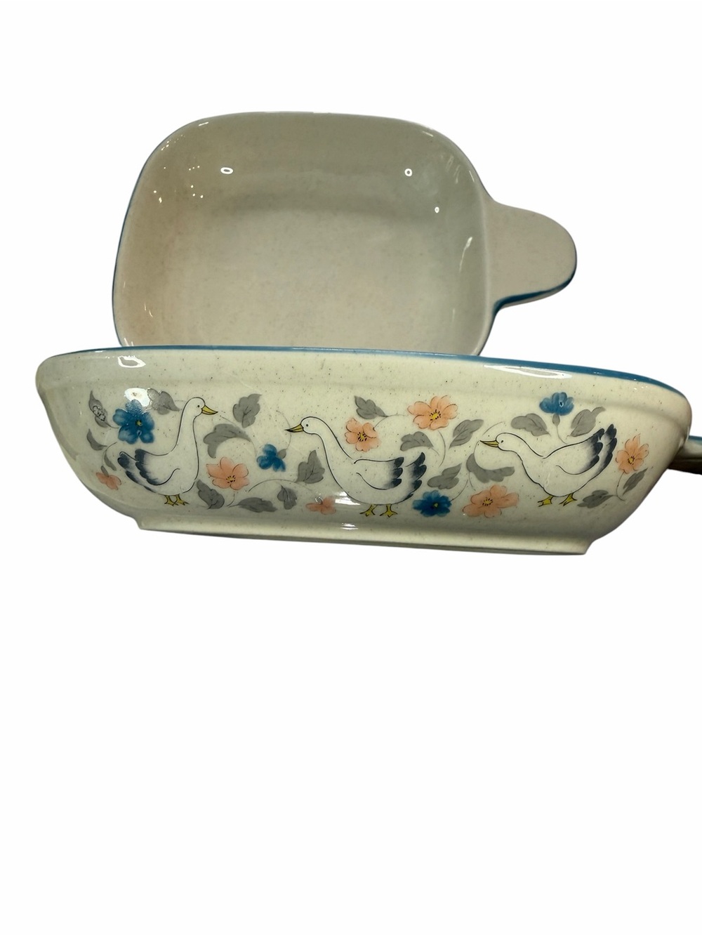 Vintage 1980s Country Classic Goose Stoneware Set of 5 Cottage Core Farmhouse - Picture 2 of 5